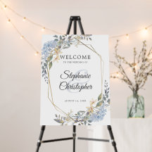 Dusty Blue Floral Wedding Welcome
