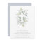 Dusty Blue Florals Baptism Invitation