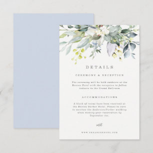 Dusty Blue Florals Details Card