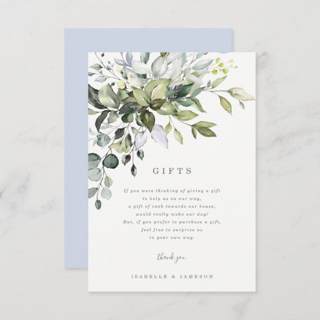 Dusty Blue Florals Gift Card (Front/Back)