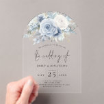 Dusty Blue Florals Wedding Acrylic  Invitations<br><div class="desc">Dusty Blue Florals Wedding. Summer vibes with this pretty flowers design. The wedding of is in a stylish set script,  easily personalise the rest of the words as required.</div>
