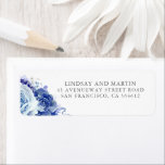 Dusty Blue Flowers Elegant Botanical Return Address Label<br><div class="desc">Floral boho dusty blue and silver flowers address labels</div>