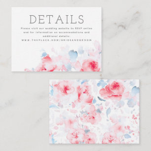 Dusty Blue Flowers Elegant Small Details Enclosure Card