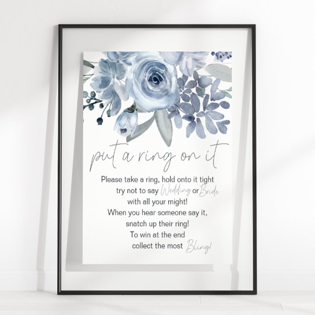 Dusty Blue Flowers Put A Ring On It Game Poster (Creator Uploaded)