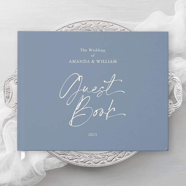 Dusty Blue Foil Wedding Guest Book (Creator Uploaded)