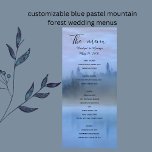 dusty blue forest landscape wedding menu<br><div class="desc">Introducing our customisable wedding menu! This menu features a captivating Blue pastel forest landscape design, inspired by the serene beauty of nature. With its soft Blue, watercolor, and dusty blue tones, it creates a romantic and tranquil ambiance. The menu is fully customisable, allowing you to personalise it with your preferred...</div>