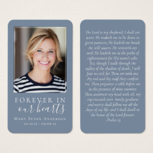 Dusty Blue Forever in Our Hearts Memorial Card