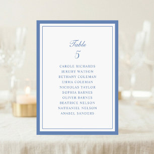 Dusty Blue Frame Wedding Table Seating Chart Card