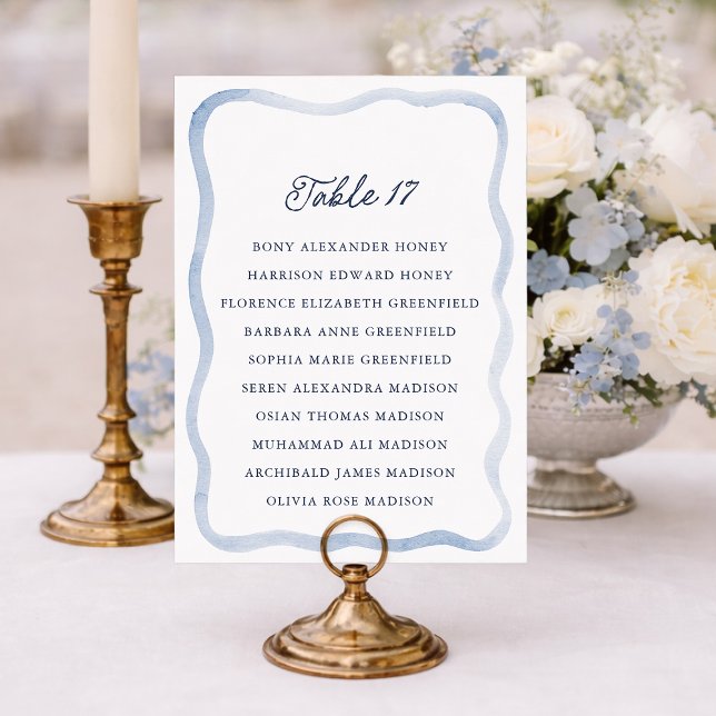 Dusty Blue French Estate Wedding Seating Card  (Creator Uploaded)