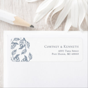 Dusty Blue French Toile Elegant Romantic Wedding Return Address Label