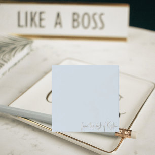 Dusty Blue From the Desk of Custom Name Post-it Notes
