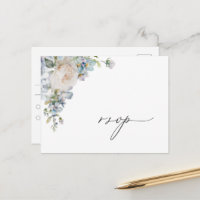 Dusty Blue Garden Floral RSVP