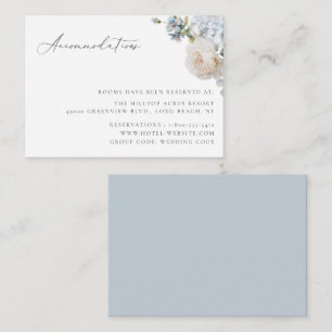 Dusty Blue Garden Floral Wedding Accommodations Enclosure Card