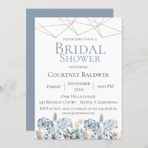 Dusty Blue Geometric Bridal Shower Invitation
