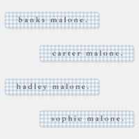 Dusty Blue Gingham Waterproof Name