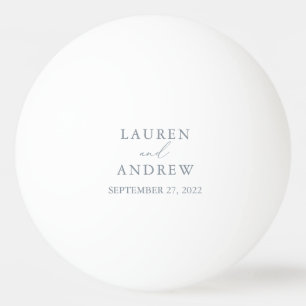 Dusty Blue Gray Wedding Personalized Ping Pong Ball