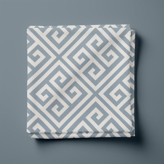 Dusty Blue Greek Key Pattern Fabric (Creator Uploaded)