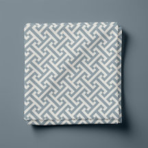 Dusty Blue Greek Key Pattern