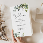 Dusty Blue Greenery Wedding Program Bi-Fold<br><div class="desc">Designed to coordinate with our Boho Greenery wedding collection,  this customisable Bi-Fold Ceremony Program features watercolor eucalyptus branches with a classy serif font & elegant calligraphy text graphics. Matching items available.</div>