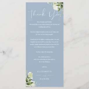Dusty Blue Greenery Wedding Thank You Place Card