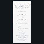 Dusty Blue Grey Elegant Minimalist Wedding Program<br><div class="desc">Beautiful minimalist and classic,  our Dusty Blue Grey Minimalist Wedding Program will be beautiful for your order of service. Fully customisable with all of your wedding program information.</div>