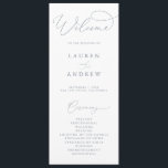 Dusty Blue Grey Elegant Minimalist Wedding Program<br><div class="desc">Beautiful minimalist and classic,  our Dusty Blue Grey Minimalist Wedding Program will be beautiful for your order of service. Fully customisable with all of your wedding program information.</div>