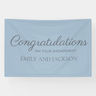 Dusty Blue Grey Elegant Script Engagement Banner