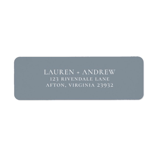 Dusty Blue Grey Minimalist Return Address Label (Front)