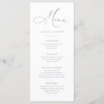 Dusty Blue Grey Minimalist Simple Flat Menu<br><div class="desc">Elegant and modern,  dusty blue-grey minimalist flat menu. Fully customisable menu for your wedding or event.</div>