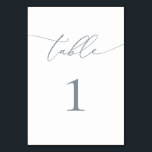 Dusty Blue Grey Minimalist Table Number<br><div class="desc">Beautiful,  elegant,  modern and minimalist,  table number card. Fully customisable. **PLEASE NOTE: To order,  simply adjust your table number and add each number to your cart separately. Then check out once you are finished.</div>