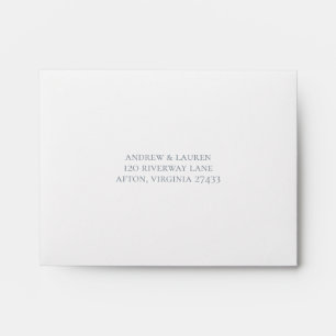 Dusty Blue Grey Minimalist Wedding RSVP Card Envelope