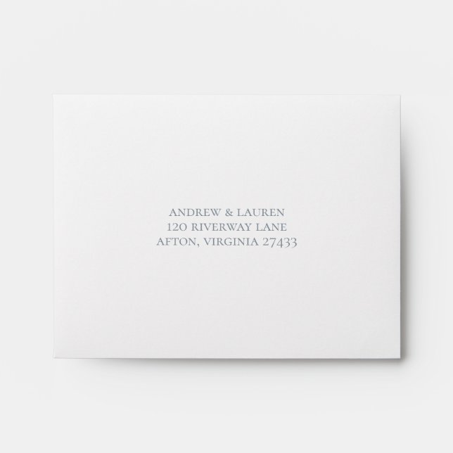 Dusty Blue Grey Minimalist Wedding RSVP Card Envelope (Front)