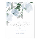 Dusty Blue & Grey Watercolor Bridal Shower Welcome