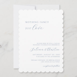 Dusty Blue Handscript Nothing Fancy Just Love  Invitation