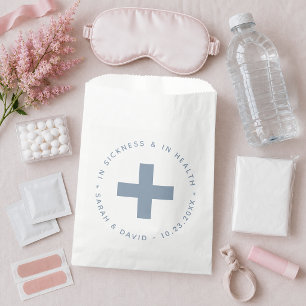 Dusty Blue Hangover Kit In Sickness and in Health Favour Bag