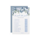 Dusty Blue He Said She Said Bridal Shower Game