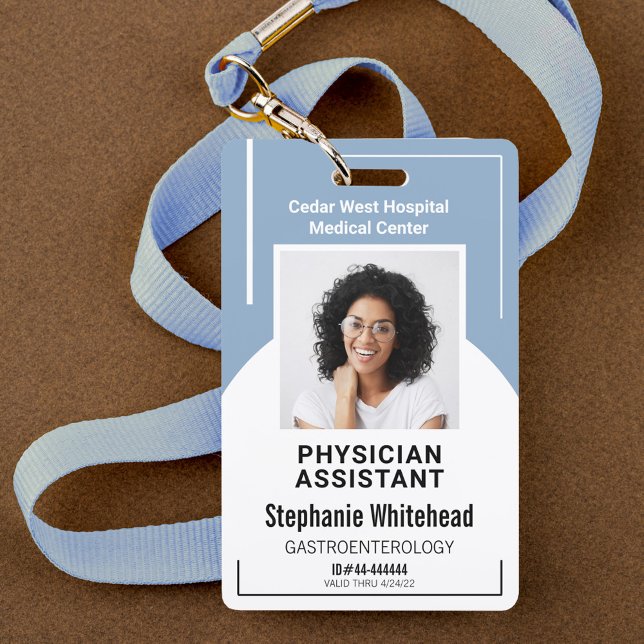 Dusty Blue Hospital Medical Employee Photo ID ID Badge (Your photo ID employee badge is not just an identification tool, but a powerful communication medium)