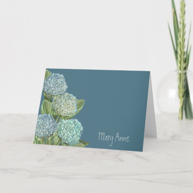 Dusty Blue Hydrangea Bouquet Card (Front)