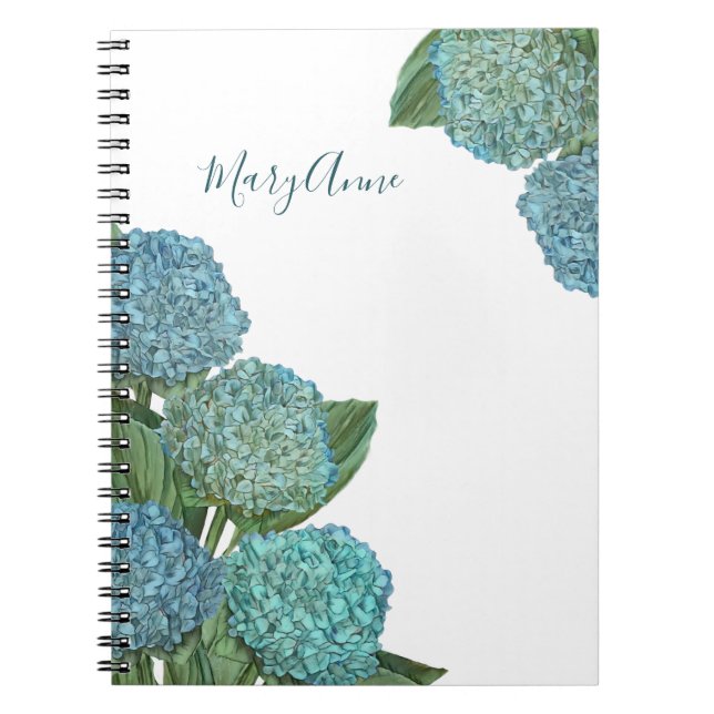 Dusty Blue Hydrangea Bouquet Notebook (Front)