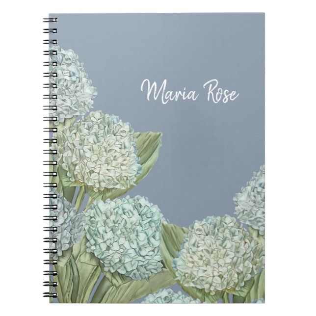 Dusty Blue Hydrangea Bouquet Notebook (Front)