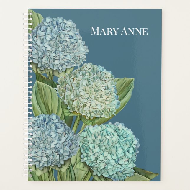 Dusty Blue Hydrangea Bouquet Planner (Front)