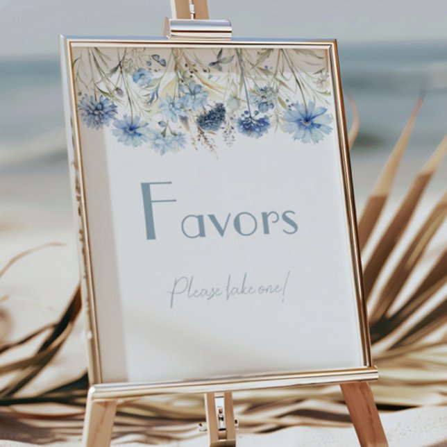 DUSTY Blue Hydrangea Elegant Baby Shower Favours Poster (Creator Uploaded)