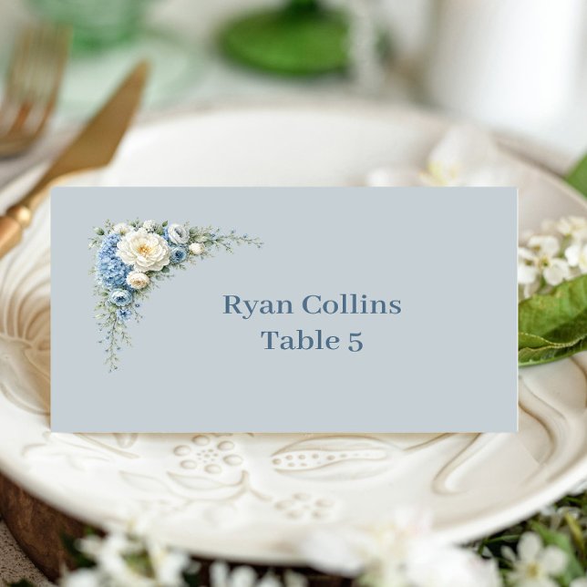 Dusty Blue Hydrangea Place Cards (Creator Uploaded)