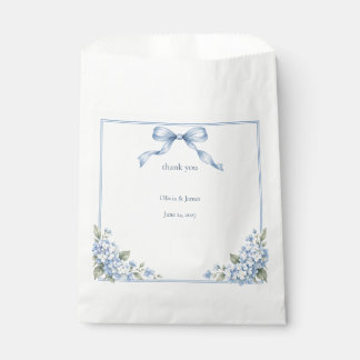 Dusty Blue Hydrangea Wedding Favour Thank You Bag
