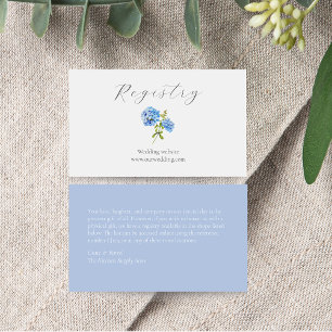Dusty Blue Hydrangea Wedding Registry Enclosure