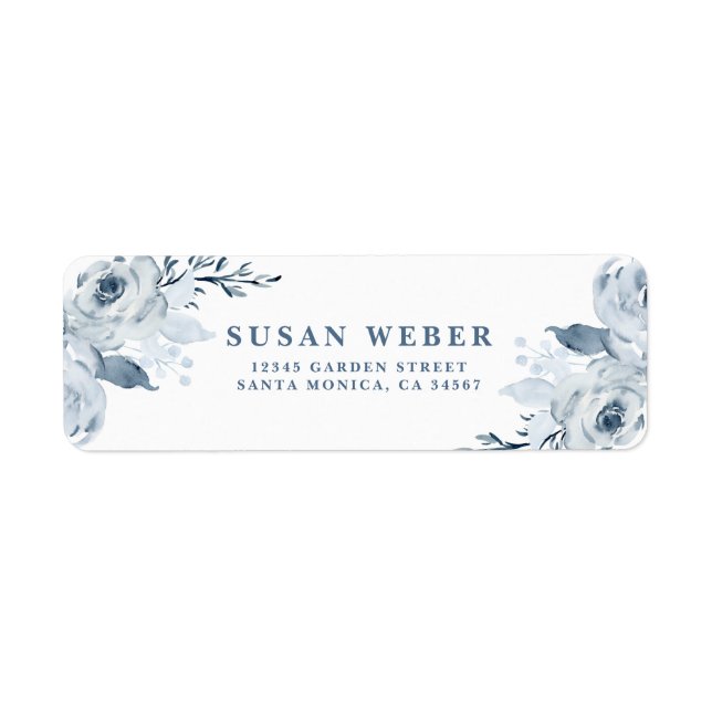 Dusty Blue invitation Label Return Address Label (Front)