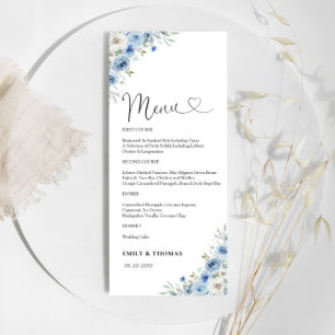 Dusty Blue Ivory Bridal Shower Menu