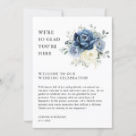 Dusty Blue Ivory Floral Weekend Events Program<br><div class="desc">Dusty blue floral wedding weekend events program / timeline featuring elegant bouquet of navy blue, royal blue , white , gold, champagne ivory, blush colour rose , ranunculus flower buds and sage green eucalyptus leaves and elegant watercolor bouquet. Please contact me for any help in customisation or if you need...</div>