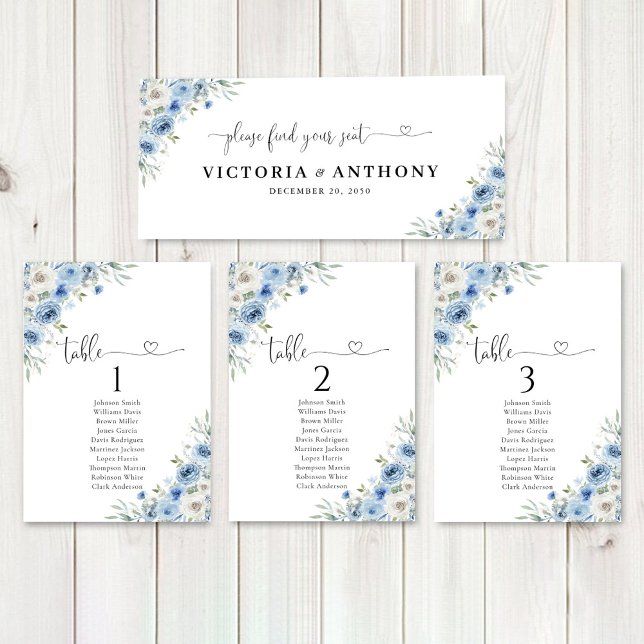 Dusty Blue Ivory Wedding Head Table Sign (Creator Uploaded)