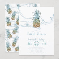 Dusty Blue Juicy Pineapple Summer Bridal Shower